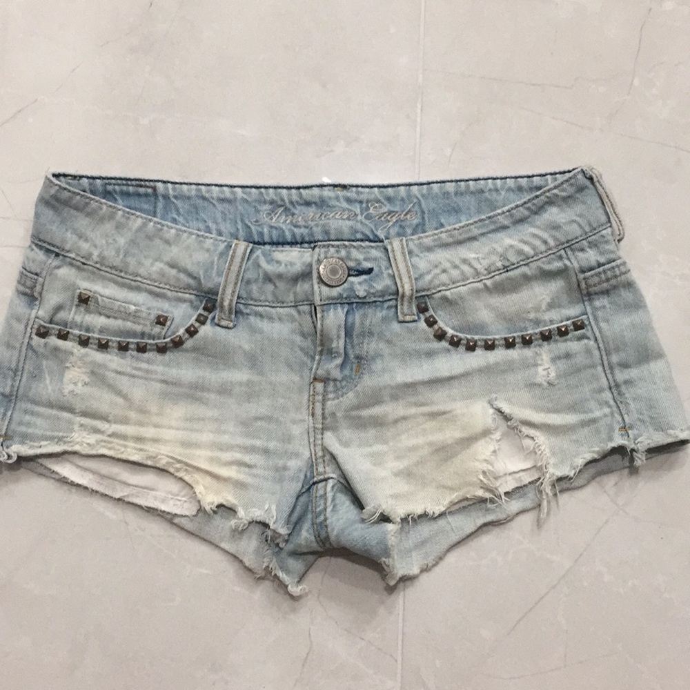 American Eagle denim shorts with studs
